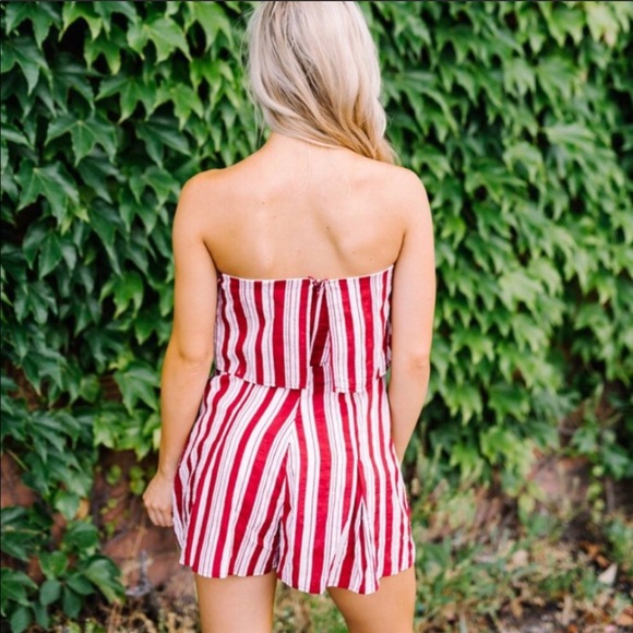 hyfve red stripe tube romper - Picture 2 of 3